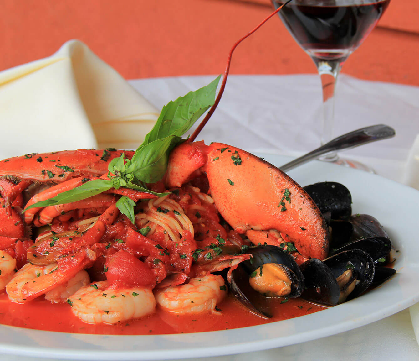 Italian Pasta with Seafood Dinner Entree with Special Offer